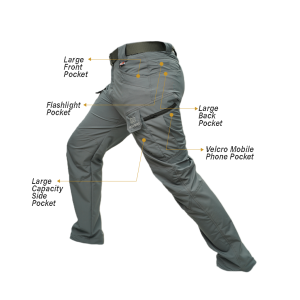 Wrinkle Fabric Tactical Pants (Gray)
